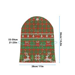 ScotsTee Shop Scottish Gregor of Cardney Ancient Tartan Plaid Christmas Deer Snowman Snowflake Bell Knit Beanie