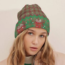 ScotsTee Shop Scottish MacGillivray Hunting Ancient Tartan Plaid Christmas Deer Snowman Snowflake Bell Knit Beanie