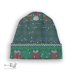 ScotsTee Shop Scottish Irvine of Drum Tartan Plaid Christmas Deer Snowman Snowflake Bell Knit Beanie