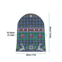 ScotsTee Shop Scottish Lang of Sherbrooke Ancient Clan Tartan Plaid Christmas Deer Snowman Snowflake Bell Knit Beanie