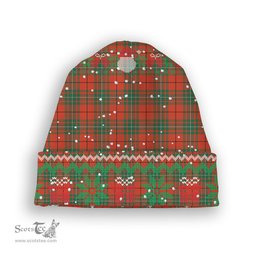 ScotsTee Shop Scottish MacAulay Ancient Tartan Plaid Christmas Deer Snowman Snowflake Bell Knit Beanie