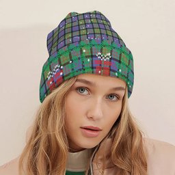 ScotsTee Shop Scottish McDonald Ancient Tartan Plaid Christmas Deer Snowman Snowflake Bell Knit Beanie