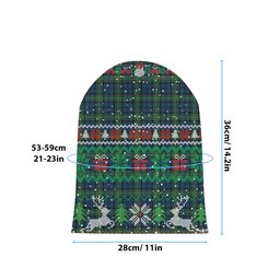 ScotsTee Shop Scottish Kerr Hunting Modern Tartan Plaid Christmas Deer Snowman Snowflake Bell Knit Beanie
