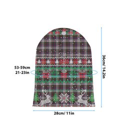 ScotsTee Shop Scottish MacDonald Dress Modern Tartan Plaid Christmas Deer Snowman Snowflake Bell Knit Beanie