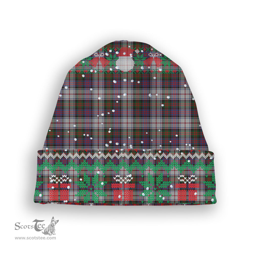 ScotsTee Shop Scottish MacDonald Dress Modern Tartan Plaid Christmas Deer Snowman Snowflake Bell Knit Beanie