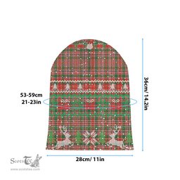 ScotsTee Shop Scottish MacAlister Ancient Clan Tartan Plaid Christmas Deer Snowman Snowflake Bell Knit Beanie