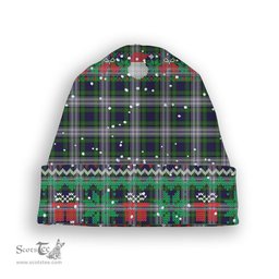 ScotsTee Shop Scottish Gordon Dress 1965 Tartan Plaid Christmas Deer Snowman Snowflake Bell Knit Beanie