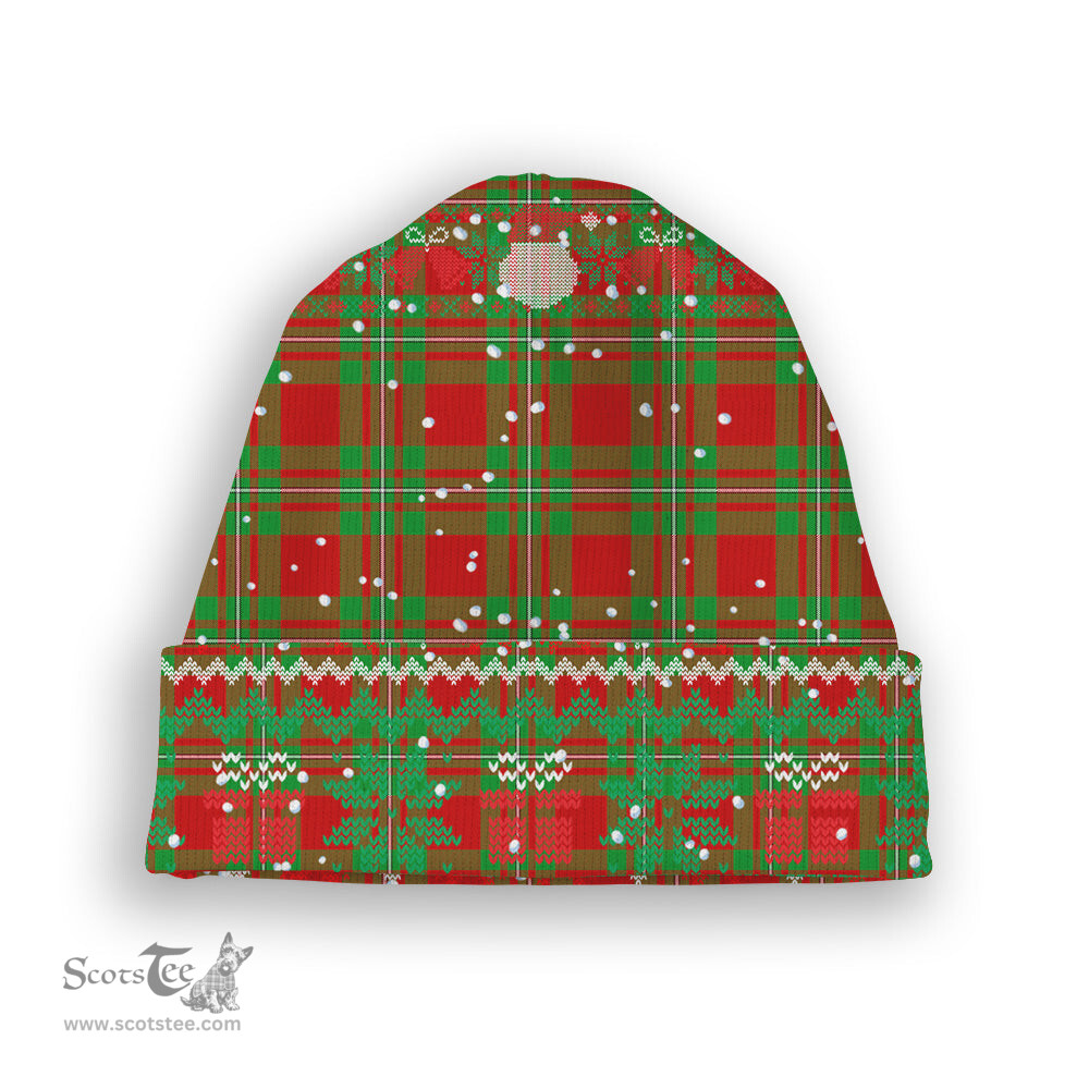 ScotsTee Shop Scottish Gregor Modern Tartan Plaid Christmas Deer Snowman Snowflake Bell Knit Beanie