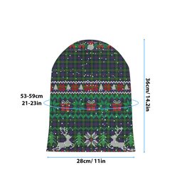 ScotsTee Shop Scottish Maresh Tartan Plaid Christmas Deer Snowman Snowflake Bell Knit Beanie