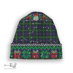 ScotsTee Shop Scottish Maresh Tartan Plaid Christmas Deer Snowman Snowflake Bell Knit Beanie