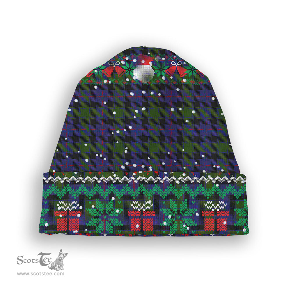 ScotsTee Shop Scottish MacTaggart Tartan Plaid Christmas Deer Snowman Snowflake Bell Knit Beanie