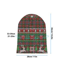 ScotsTee Shop Scottish MacPherson Ancient Tartan Plaid Christmas Deer Snowman Snowflake Bell Knit Beanie