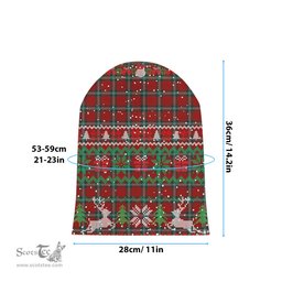 ScotsTee Shop Scottish MacLaine of Lochbuie Coburn Tartan Plaid Christmas Deer Snowman Snowflake Bell Knit Beanie