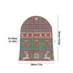 ScotsTee Shop Scottish Hamilton Red Modern Tartan Plaid Christmas Deer Snowman Snowflake Bell Knit Beanie