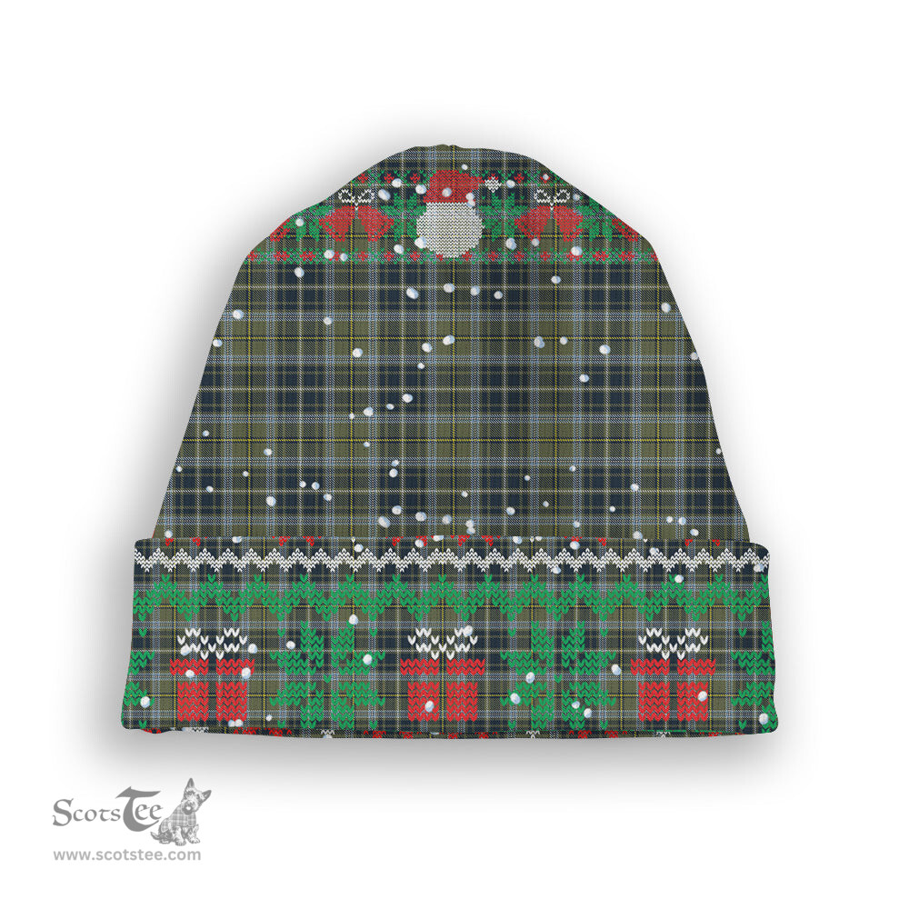 ScotsTee Shop Scottish MacBean Hunting Tartan Plaid Christmas Deer Snowman Snowflake Bell Knit Beanie