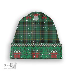 ScotsTee Shop Scottish McAlpin Ancient Tartan Plaid Christmas Deer Snowman Snowflake Bell Knit Beanie