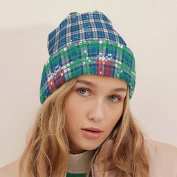 ScotsTee Shop Scottish Hutton SC Tartan Plaid Christmas Deer Snowman Snowflake Bell Knit Beanie