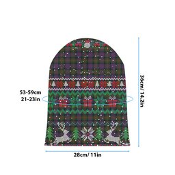 ScotsTee Shop Scottish MacDonell of Glengarry 2 Tartan Plaid Christmas Deer Snowman Snowflake Bell Knit Beanie