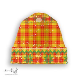 ScotsTee Shop Scottish MacMillan Tartan Plaid Christmas Deer Snowman Snowflake Bell Knit Beanie