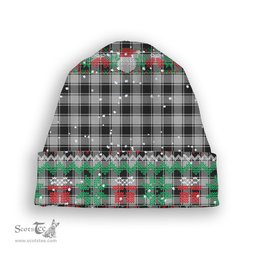 ScotsTee Shop Scottish MacPhee Black and White Tartan Plaid Christmas Deer Snowman Snowflake Bell Knit Beanie