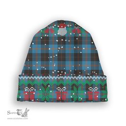ScotsTee Shop Scottish Horsburgh Tartan Plaid Christmas Deer Snowman Snowflake Bell Knit Beanie