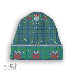 ScotsTee Shop Scottish Lockhart Ancient Tartan Plaid Christmas Deer Snowman Snowflake Bell Knit Beanie