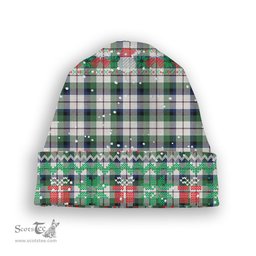 ScotsTee Shop Scottish Macnaghten Dress Modern Tartan Plaid Christmas Deer Snowman Snowflake Bell Knit Beanie