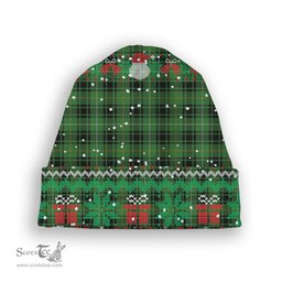 ScotsTee Shop Scottish McIvor Hunting Ancient Tartan Plaid Christmas Deer Snowman Snowflake Bell Knit Beanie