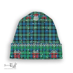 ScotsTee Shop Scottish Gunn Ancient Tartan Plaid Christmas Deer Snowman Snowflake Bell Knit Beanie