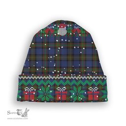 ScotsTee Shop Scottish MacLaurin of Brioch Tartan Plaid Christmas Deer Snowman Snowflake Bell Knit Beanie