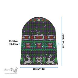 ScotsTee Shop Scottish MacDonald Tartan Plaid Christmas Deer Snowman Snowflake Bell Knit Beanie