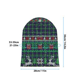 ScotsTee Shop Scottish McDonald of the Isles Hunting Modern Tartan Plaid Christmas Deer Snowman Snowflake Bell Knit Beanie