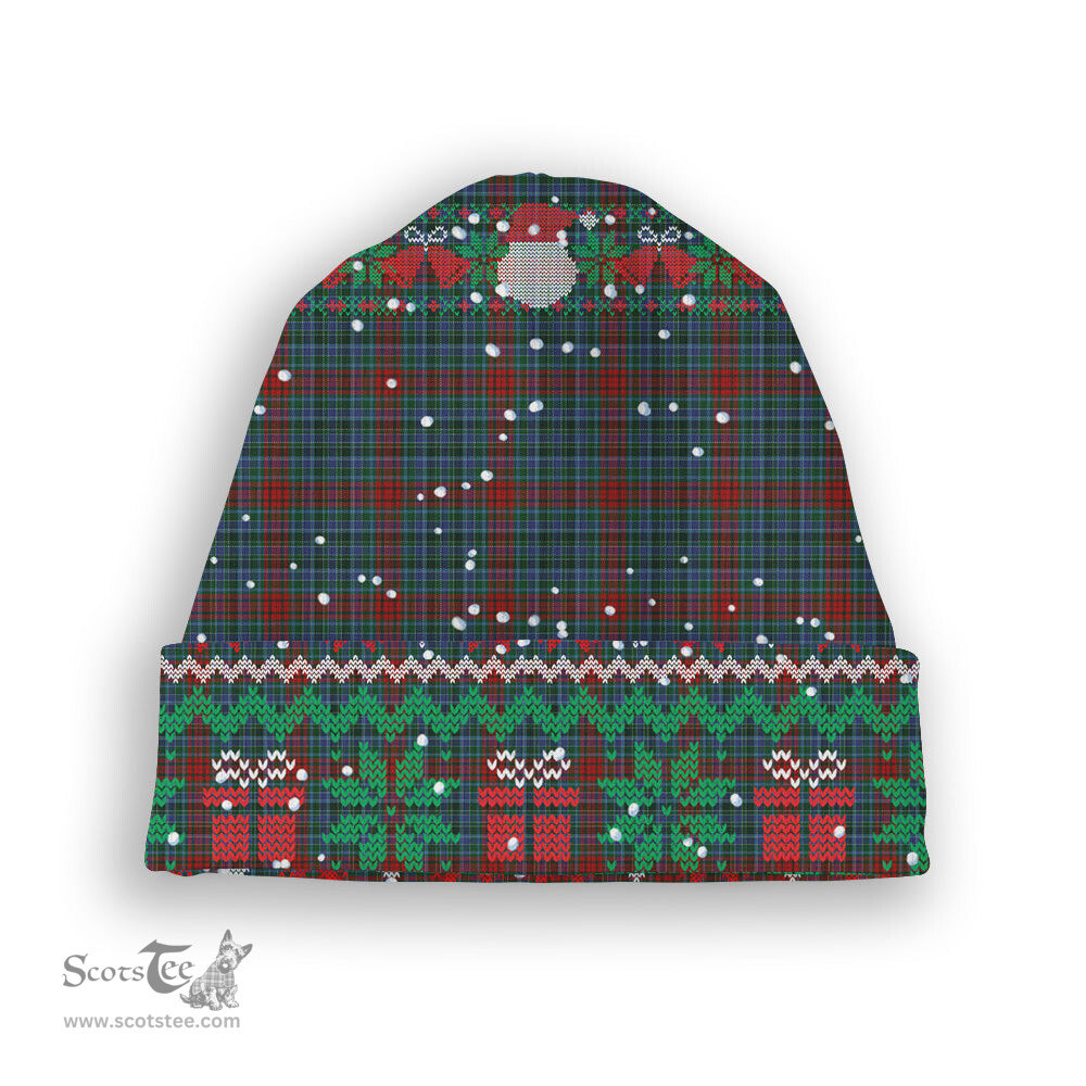 ScotsTee Shop Scottish Gordon 3 Tartan Plaid Christmas Deer Snowman Snowflake Bell Knit Beanie