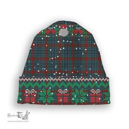 ScotsTee Shop Scottish Gordon 3 Tartan Plaid Christmas Deer Snowman Snowflake Bell Knit Beanie