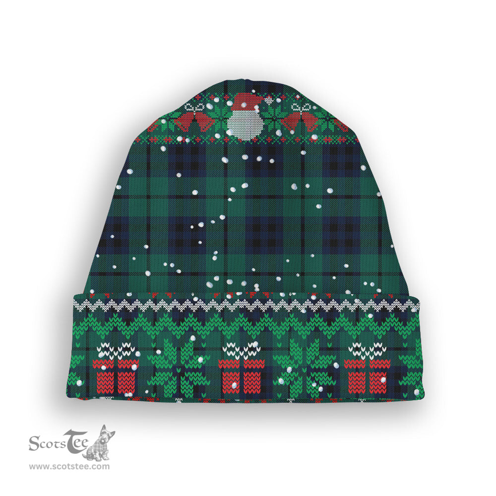 ScotsTee Shop Scottish Marshall Modern Tartan Plaid Christmas Deer Snowman Snowflake Bell Knit Beanie