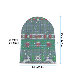 ScotsTee Shop Scottish Irvine of Glentulchan Ancient Tartan Plaid Christmas Deer Snowman Snowflake Bell Knit Beanie