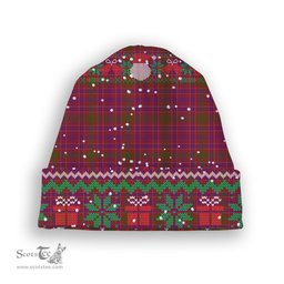 ScotsTee Shop Scottish Lumsden of Clova Tartan Plaid Christmas Deer Snowman Snowflake Bell Knit Beanie