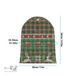 ScotsTee Shop Scottish MacShane Tartan Plaid Christmas Deer Snowman Snowflake Bell Knit Beanie