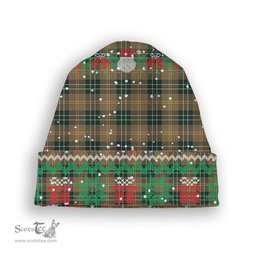 ScotsTee Shop Scottish MacShane Tartan Plaid Christmas Deer Snowman Snowflake Bell Knit Beanie