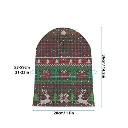 ScotsTee Shop Scottish McIntosh Hunting Modern Tartan Plaid Christmas Deer Snowman Snowflake Bell Knit Beanie