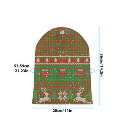 ScotsTee Shop Scottish MacDonald of Kingsburgh Ancient Tartan Plaid Christmas Deer Snowman Snowflake Bell Knit Beanie
