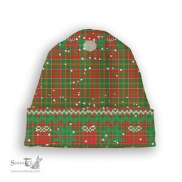 ScotsTee Shop Scottish MacDonald of Kingsburgh Ancient Tartan Plaid Christmas Deer Snowman Snowflake Bell Knit Beanie