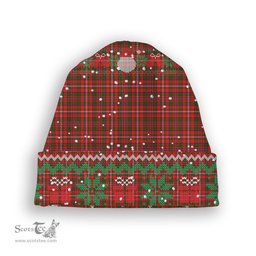 ScotsTee Shop Scottish McKinnon Modern Tartan Plaid Christmas Deer Snowman Snowflake Bell Knit Beanie