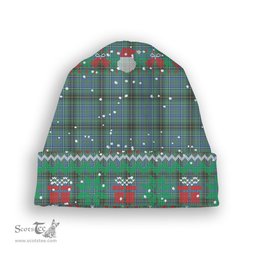 ScotsTee Shop Scottish McInnes Ancient Tartan Plaid Christmas Deer Snowman Snowflake Bell Knit Beanie