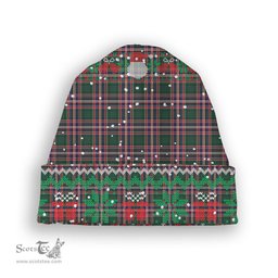 ScotsTee Shop Scottish McFarlane Hunting Modern Tartan Plaid Christmas Deer Snowman Snowflake Bell Knit Beanie