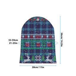 ScotsTee Shop Scottish McKerrell of Hillhouse Tartan Plaid Christmas Deer Snowman Snowflake Bell Knit Beanie