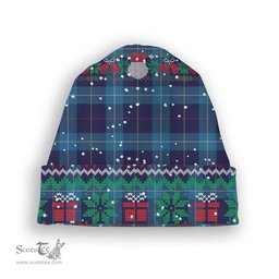 ScotsTee Shop Scottish McKerrell of Hillhouse Tartan Plaid Christmas Deer Snowman Snowflake Bell Knit Beanie
