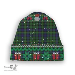 ScotsTee Shop Scottish MacBride Tartan Plaid Christmas Deer Snowman Snowflake Bell Knit Beanie