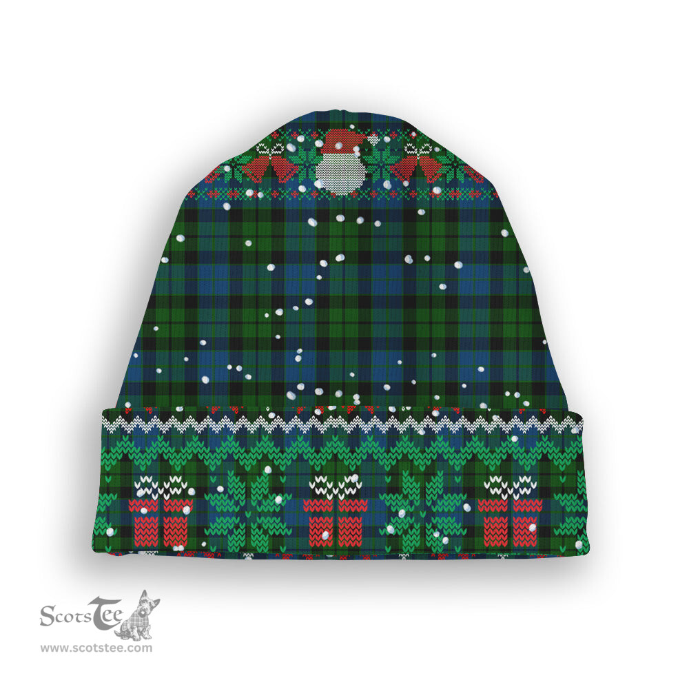ScotsTee Shop Scottish McKie Tartan Plaid Christmas Deer Snowman Snowflake Bell Knit Beanie