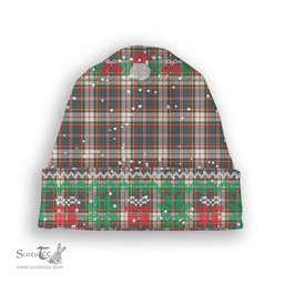 ScotsTee Shop Scottish McFarland Dress Ancient Tartan Plaid Christmas Deer Snowman Snowflake Bell Knit Beanie